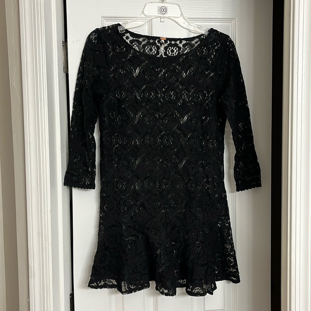 Free people black lace dress